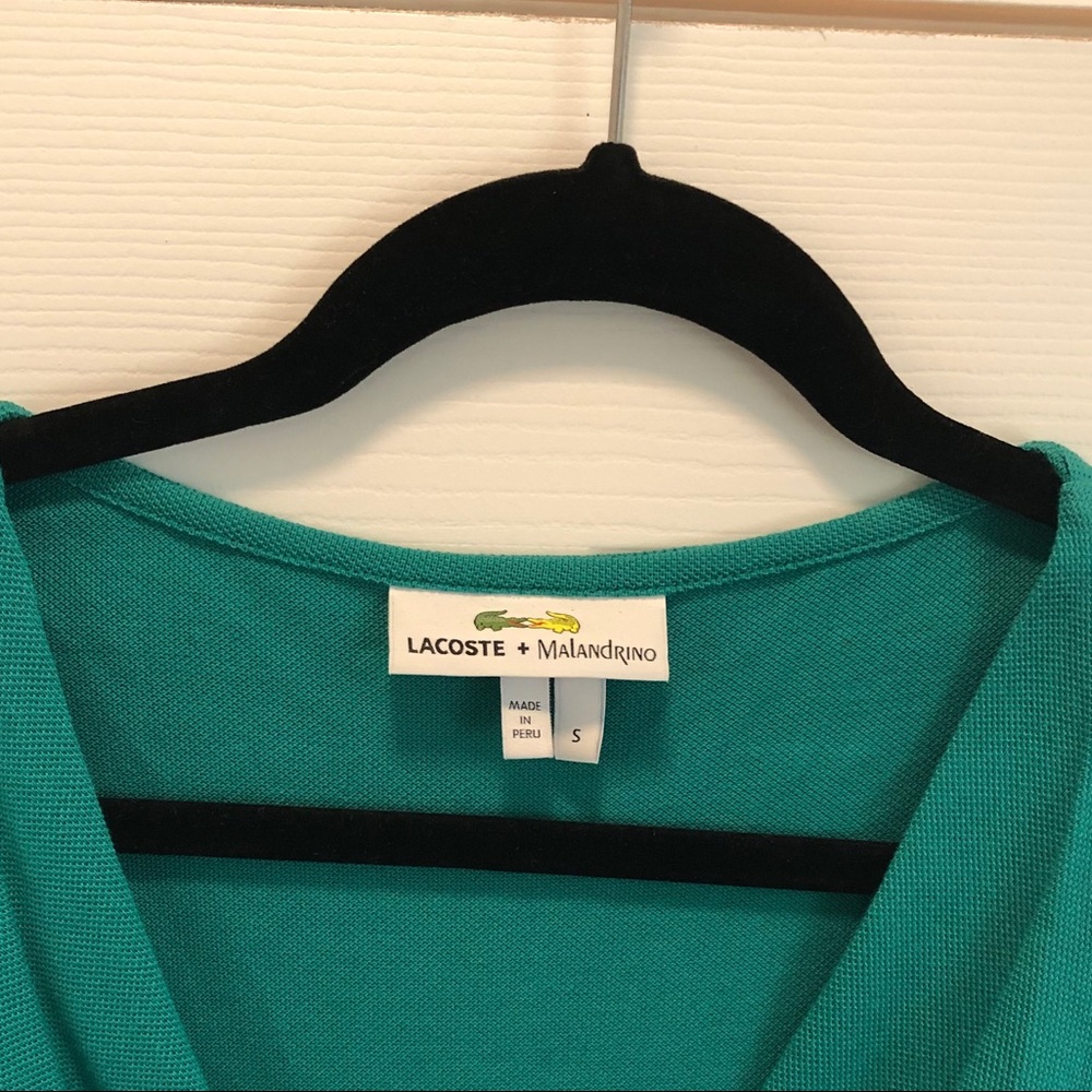 NWOT green knit polo dress fitted with V neck - Picture 3 of 4